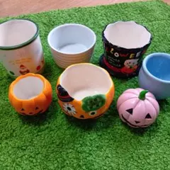 ハロウィン クリスマス 植木鉢 6点セット 陶器製