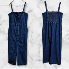 [LOWRYS FARM]　サロペットスカート　デニム風キャミワンピース　美品