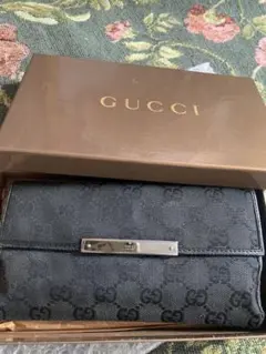 GUCCI ブラック 長財布 キャンバス