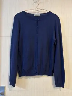 美品PROPORTION ネイビー カーディガン 綿100%
