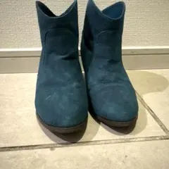 青緑スエードショートブーツ　Mサイズ