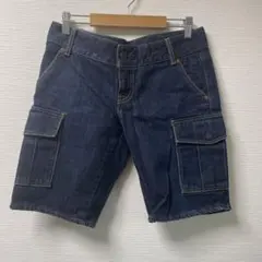 カリアング　ショートデニム　ダークブルー　サイズ27