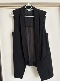 ZARA BASIC ブラック ノースリーブジャケット ジレ ベスト M