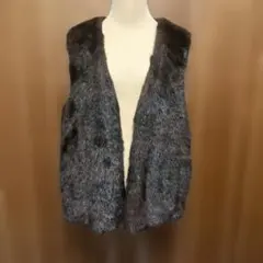 ジャーナルスタンダード ダークブラウンファーベスト ノーカラー