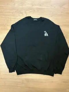 ブラック LAロゴ クルーネック トレーナー