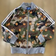 adidas トラックジャケット キッズ服 トレフォイルロゴ 古着 100サイズ