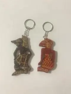 インドネシア ワヤン・クリ キーホルダー 2個セット