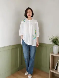 ヨシキヒシヌマ／絞り加工 フラワープリント プリーツブラウス シアー生地 ヨシキヒシヌマ／絞り加工 フラワープリント プリーツブラウス シアー