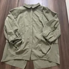 design aera オリーブグリーン シャツ 5分袖 40