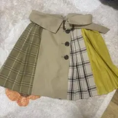 REDYAZEL 配色プリーツミニスカート ベルト付きのサムネイル