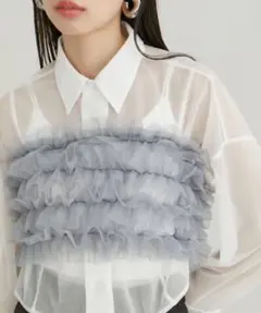 グレー フリルビスチェ サイズF
