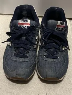 New Balance 574 ネイビー デニムスニーカー