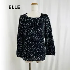 ELLE エル ホワイト ブラック ドット 裏地付 リボン 黒 白 Vネックのサムネイル