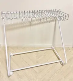 スラックスハンガー 20本掛け キャスター付き　ホワイト