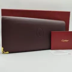 極美品 Cartier マストドゥカルティエ 札入れ ボルドー 箱付き 89