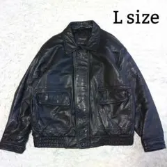 A-2 ミリタリー 本革 レザージャケット ブラック L