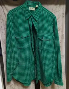 ヴィンテージ　L.L.Bean グリーン 長袖シャツ made in usa