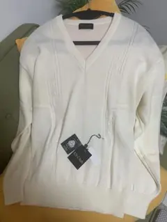 新品 EX-CLUB ウール100% ニット 白 ホワイト