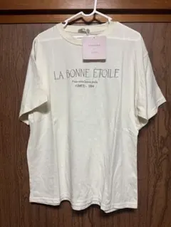 しまむら　AYANO ロゴ刺繍 Tシャツ アイボリー L