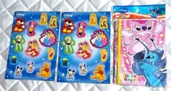 ディズニーキャラクターシールシート2枚&スティッチB6ノート鉛筆セット