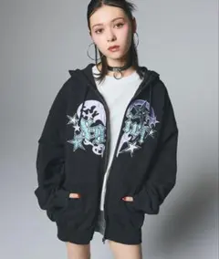 X-girl TRIBAL HEART ZIP UP SWEAT HOODIE