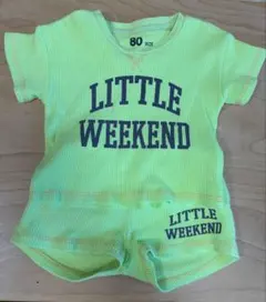 LITTLE WEEKEND ワッフル生地上下　80サイズ