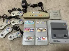 スーパーファミコン本体セット　分解洗浄　全ソフトクリーニング済み　マルチタップ付