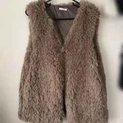 COLZA ベージュ フェイクファー ジャケット M