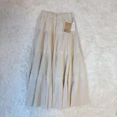 未使用品　ビアズリー プリーツ　ティアード　ロング　スカート　ホワイト　F