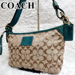 希少色☆COACHコーチ シグネチャー アクセサリーポーチ（ブルー） y2k