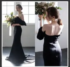 ドレスプロダクション W225BK Mサイズ オフショルダー マーメイドドレス
