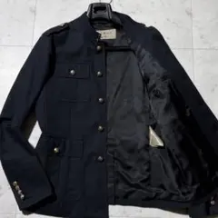 BURBERRY バーバリー 金ボタン デニムジャケット ノーカラー 48 L