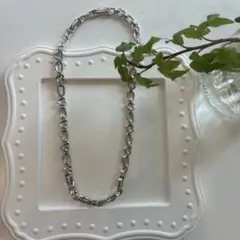 未使用シルバーリンクチェーンネックレス