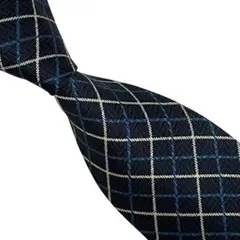 625 BURBERRY LONDON ネクタイ　ネイビー　チェック柄のサムネイル
