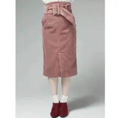 Lily Brown ハイウエストベルトスカート ピンクのサムネイル
