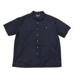 90s レーヨンシャツ ブラック オープンカラー インディゴ スミス USA