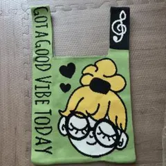 新品　D.KELLY ニットバッグ エコバッグ ガール柄のサムネイル