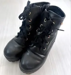 ブラック レースアップブーツ L 23.5cm