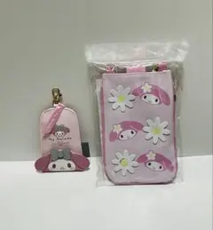 リール付きキーケース　おでかけ2WAYポシェット立体フラワーマイメロディ