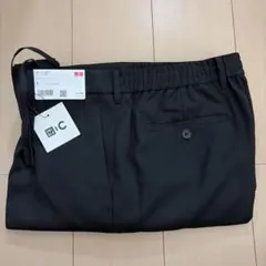 UNIQLO:C タックワイドテーパードパンツ　ブラック　Lサイズ