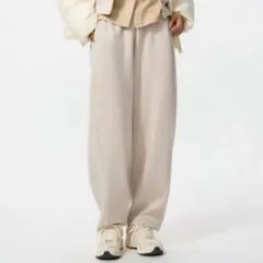 ユニクロ ドライスウェットカーブパンツ ナチュラル