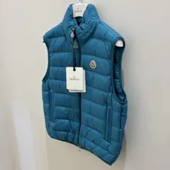 MONCLER ライトブルー ダウンベスト 収納袋付き - メルカリ