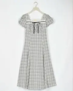 Anmille アンミール バストギャザーリボンOP ホワイトチェック