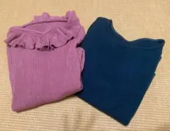 ネイビーセーターとパープルニットセット　ニット２枚セット　まとめ売り