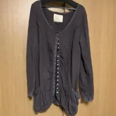 ダークグレー 長袖カーディガン ボタン付き　ジェットレーベル