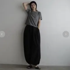 しまむら Hidekaコラボ カーブパンツ Mブラック