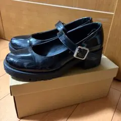 レディース 厚底 パンプス ブラック ストラップのサムネイル
