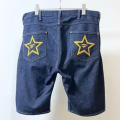 a bathing ape BAPESTA 刺繍 デニムショーツ ジョーツ 濃紺のサムネイル