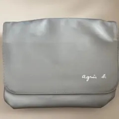 アニエスベー 化粧ポーチ シルバー ミラー付き