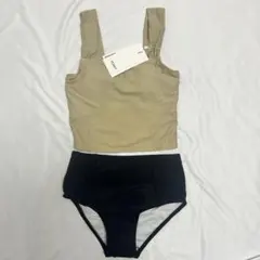 新品 ベージュ/ブラック セパレート水着 S